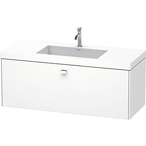 Duravit Brioso c-bonded Waschtisch mit Unterbau BR4603O1018, 120x48cm, Weiß Matt/Chrom, 1 Hahnloch