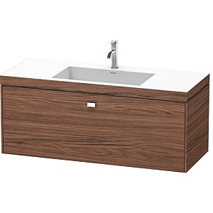 Duravit Brioso c-bonded Waschtisch mit Unterschrank 120 cm BR4603O1021  Waschtisch-Set, 1 Hahnloch, 120x48 cm, Nussbaum Dunkel/Chrom