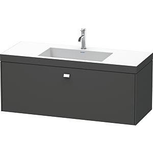 Duravit Brioso c-bonded Waschtisch mit Unterbau BR4603O1049, 120x48cm Graphit Matt/Chrom, 1 Hahnl.