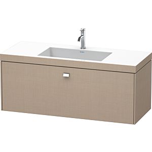 Duravit Brioso c-bonded washbasin with base BR4603O1075, 120x48cm, Linen / chrome, 2000 tap hole