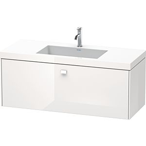 Duravit Brioso c-bonded Waschtisch mit Unterbau BR4603O2222, 120x48cm, Weiß Hochglanz, 1 Hahnloch