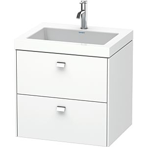 Duravit Brioso c-bonded Waschtisch mit Unterbau BR4605O1018, 60x48cm, Weiß Matt/Chrom, 1 Hahnloch