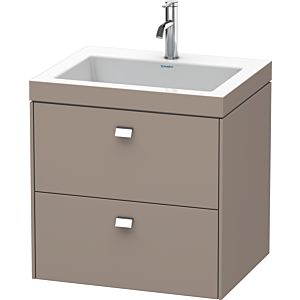 Duravit Brioso c-bonded Waschtisch mit Unterbau BR4605O1043, 60x48cm, Basalt Matt/Chrom, 1 Hahnl.
