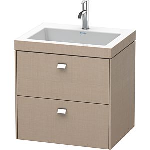 Duravit Brioso c-bonded Waschtisch mit Unterbau BR4605O1075, 60x48cm, Leinen/Chrom, 1 Hahnloch