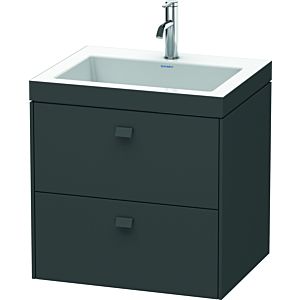 Duravit Brioso c-bonded Waschtisch mit Unterbau BR4605N4949, 60x48cm, Graphit Matt, ohne Hahnloch