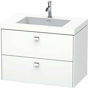 Duravit Brioso c-bonded vasque avec soubassement BR4606O1018, 80x48cm, Blanc Mat / chrome, trou pour robinet 2000