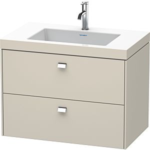 Duravit Brioso c-bonded washbasin with substructure BR4606O1091, 80x48cm, Taupe / chrome, 2000 tap hole