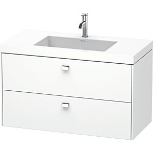 Duravit Brioso c-bonded vasque avec soubassement BR4607O1018, 100x48cm Blanc Mat / chrome, trou pour robinet 2000