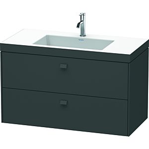 Duravit Brioso c-bonded Waschtisch mit Unterbau BR4607O4949, 100x48cm, Graphit Matt, 1 Hanloch