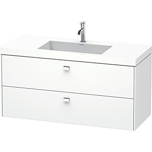 Duravit Brioso c-bonded vasque avec soubassement BR4608O1018, 120x48cm Blanc Mat / chrome, trou pour robinet 2000