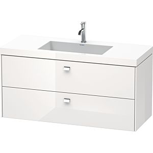 Duravit Brioso c-bonded vasque avec soubassement BR4608O1022, 120x48cm blanc brillant / chrome, 2000 .