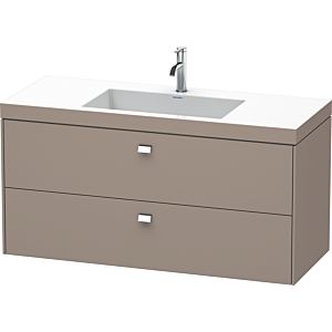 Duravit Brioso c-bonded Waschtisch mit Unterbau BR4608O1043, 120x48cm, Basalt Matt/Chrom, 1 Hahnl.