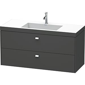 Duravit Brioso c-bonded Waschtisch mit Unterbau BR4608O1049, 120x48cm, Graphit Matt/Chrom, 1 Hahnl
