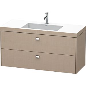 Duravit Brioso c-bonded vasque avec soubassement BR4608O1075, 120x48cm, Lin / chrome, trou pour robinet 2000