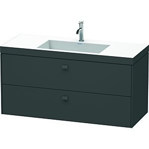 Duravit Brioso c-bonded lavabo avec sous-structure BR4608O4949, 120x48cm, Graphite Mat , 2000 Hanloch