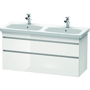 Duravit DuraStyle Waschtisch-Unterschrank DS649802243 123x44,8x61cm, 2 Auszüge, Becken links/rechts, weiß hochglanz/basalt matt