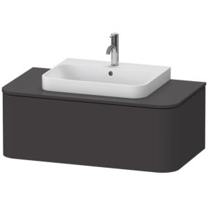 Duravit Happy D.2 Plus meuble sous-vasque HP494108080 100x55cm, pour console, 1 tiroir, pour vasque à poser, graphite super mat