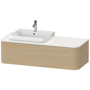 Duravit Happy D.2 Waschtisch-Unterschrank HP4942L7171 35,4 x 130 x 55 cm, 1 Auszug, für Aufsatzbecken, links, mediterrane Eiche