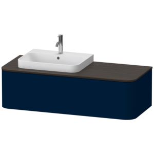 Duravit Happy D.2 Waschtisch-Unterschrank HP4942L9898 35,4 x 130 x 55 cm, 1 Auszug, für Aufsatzbecken, links, nachtblau seidenmatt
