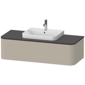 Duravit Happy D.2 Waschtisch-Unterschrank HP4942M6060 35,4 x 130 x 55 cm, 1 Auszug, für Aufsatzbecken, mitte, taupe seidenmatt