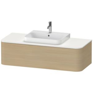 Duravit Happy D.2 Plus vanity unit HP4942M7171 130x55cm, 1 pull-out, for countertop basin, basin in the middle, Mediterranean oak