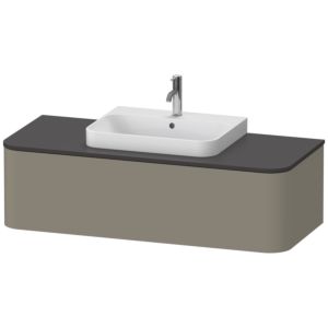 Duravit Happy D.2 Waschtisch-Unterschrank HP4942M9292 35,4 x 130 x 55 cm, 1 Auszug, für Aufsatzbecken, mitte, steingrau seidenmatt