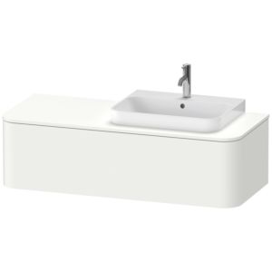 Duravit Happy D.2 Waschtisch-Unterschrank HP4942R3636 35,4 x 130 x 55 cm, 1 Auszug, für Aufsatzbecken, rechts, weiß seidenmatt