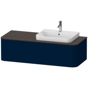 Duravit Happy D.2 Plus Waschtisch-Unterschrank HP4942R9898 130x55cm, 1 Auszug, für Aufsatzbecken, Becken rechts, nachtblau seidenmatt