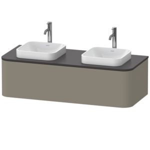 Duravit Happy D.2 Plus Waschtisch-Unterschrank HP4943B9292 130x55cm, für Konsole, 1 Auszug, steingrau seidenmatt