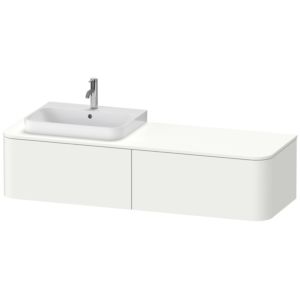 Duravit Happy D.2 Plus vanity unit HP4944L3636 160x55cm, 2 drawers, for countertop basin, basin left, white satin finish