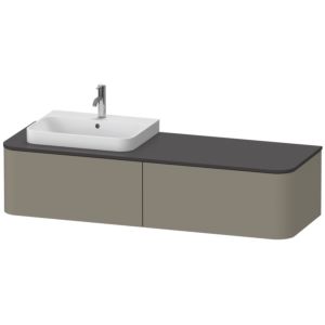 Duravit Happy D.2 HP4944L9292 35,4 x 160 x 55 cm, 2 Vasques  à poser , pour Vasques  à poser , gauche, Vasques  à poser