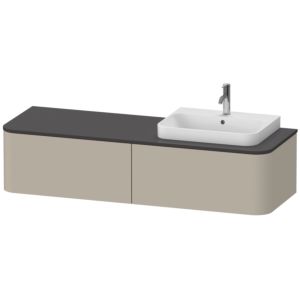 Duravit Happy D.2 HP4944R6060 35,4 x 160 x 55 cm, 2 Vasques  à poser , pour Vasques  à poser , droite, taupe Vasques  à poser mat