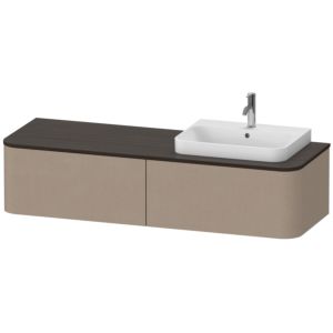 Duravit Happy D.2 Plus meuble sous-vasque HP4944R7575 160x55cm, 2 tiroirs, pour vasque à poser, vasque à droite, lin