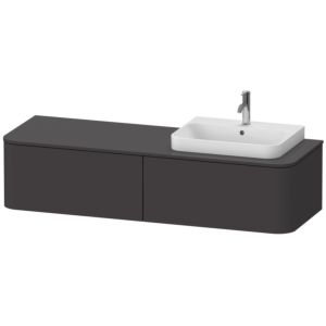 Duravit Happy D.2 HP4944R8080 35,4 x 160 x 55 cm, 2 Vasques  à poser , pour Vasques  à poser , droite, graphite supermatt