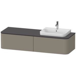 Duravit Happy D.2 Waschtisch-Unterschrank HP4944R9292 35,4 x 160 x 55 cm, 2 Auszüge, für Aufsatzbecken, rechts, steingrau seidenmatt