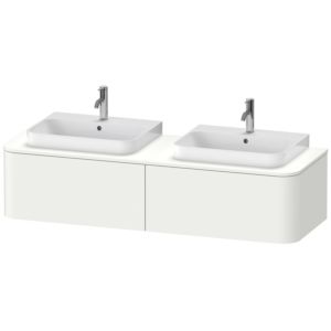 Duravit Happy D.2 HP4946B3636 35,4 x 160 x 55 cm, 2 Vasques  à poser , pour Vasques  à poser , des deux côtés, blanc Vasques  à poser mat