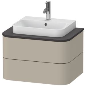 Duravit Happy D.2 Plus vanity unit HP496006060 65x48cm, for console, 2 drawers, taupe satin finish
