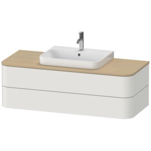 Duravit Happy D.2 Waschtisch-Unterschrank HP496203939 40,8 x 130 x 55 cm, 2 Schubkästen, für Möbelwaschtisch, nordic weiß seidenmatt