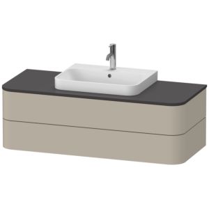 Duravit Happy D.2 Waschtisch-Unterschrank HP496206060 40,8 x 130 x 55 cm, 2 Schubkästen, für Möbelwaschtisch, taupe seidenmatt
