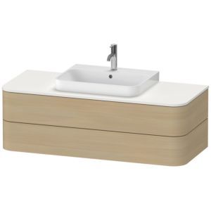 Duravit Happy D.2 Waschtisch-Unterschrank HP496207171 40,8 x 130 x 55 cm, 2 Schubkästen, für Möbelwaschtisch, mediterrane Eiche