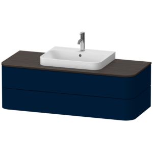 Duravit Happy D.2 Waschtisch-Unterschrank HP496209898 40,8 x 130 x 55 cm, 2 Schubkästen, für Möbelwaschtisch, nachtblau seidenmatt