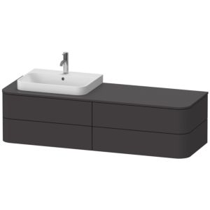 Duravit Happy D.2 Duravit Happy D.2 HP4963L8080 40.8 x 160 x 55 cm, 4 drawers, for furniture washbasin, left, graphite super matt
