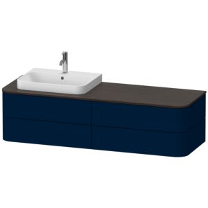 Duravit Happy D.2 Waschtisch-Unterschrank HP4963L9898 40,8 x 160 x 55 cm, 4 Schubkästen, für Möbelwaschtisch, links, nachtblau seidenmatt