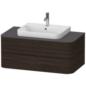 Duravit Happy D.2 Plus Waschtisch-Unterschrank HP497106969 100x55cm, für Konsole, 2 Schubkästen, für Aufsatzbecken, nussbaum gebürstet