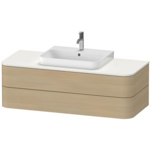Duravit Happy D.2 Plus vanity unit HP497207171 130x55cm, 2 drawers, for countertop basin, Mediterranean oak