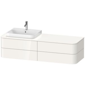 Duravit Happy D.2 Duravit Happy D.2 HP4973L2222 40.8 x 160 x 55 cm, 4 drawers, for Wash Bowls , left, white high gloss