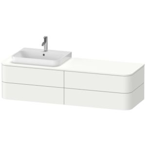 Duravit Happy D.2 HP4973L3636 40,8 x 160 x 55 cm, 4 tiroirs, pour Vasques  à poser , gauche, blanc Vasques  à poser mat