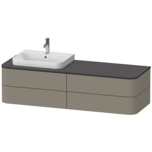 Duravit Happy D.2 Duravit Happy D.2 HP4973L9292 40.8 x 160 x 55 cm, 4 drawers, for Wash Bowls , left, Wash Bowls silk matt