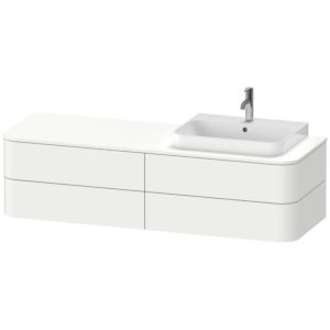 Duravit Happy D.2 Waschtisch-Unterschrank HP4973R3636 40,8 x 160 x 55 cm, 4 Schubkästen, für Aufsatzbecken, rechts, weiß seidenmatt