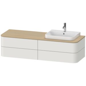 Duravit Happy D.2 Duravit Happy D.2 HP4973R3939 40.8 x 160 x 55 cm, 4 drawers, for Wash Bowls , right, nordic white silk matt